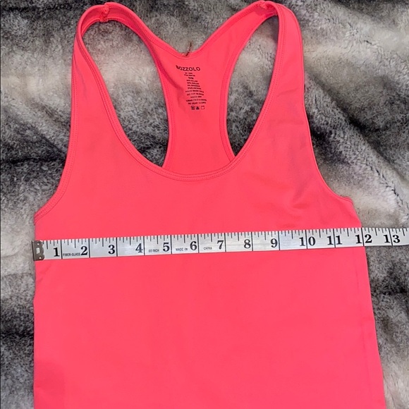 BOZZOLO: Bright Pink racerback slim fit tank - Picture 4 of 5